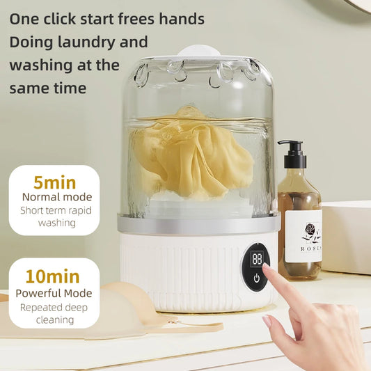 Mini Household Electric Washer (Waterproof) - Wireless Charging Washing Machine 3000mAh USB-C